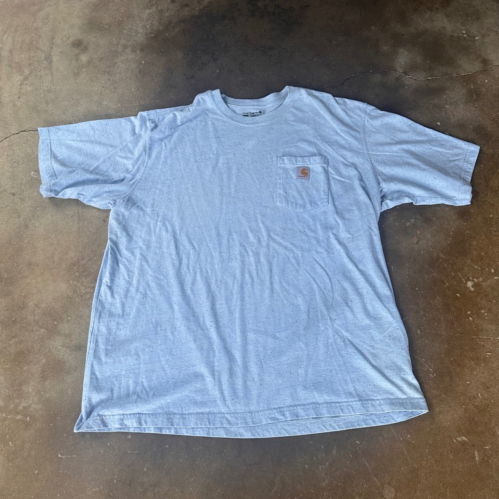 Carhartt Pocket T-Shirt Mens 2XL Blue Good Loose Fit Short Sleeve Heather
